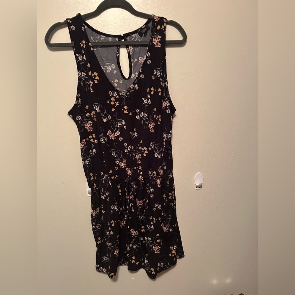 Eclipse Black Floral Tank Top